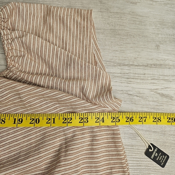 a.n.a. Women's Striped Convertible Cream Burnt Orange Flutter Sleeve Top XXL - Picture 7 of 8